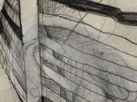 A pencil drawing of lines for an exhibition. 