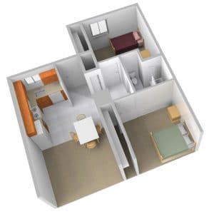 South Village small two bedroom - sliced view