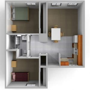 South Village small two bedroom - top view