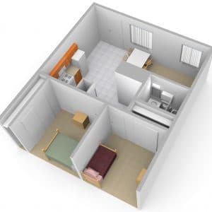 South Village large two bedroom - Sliced view