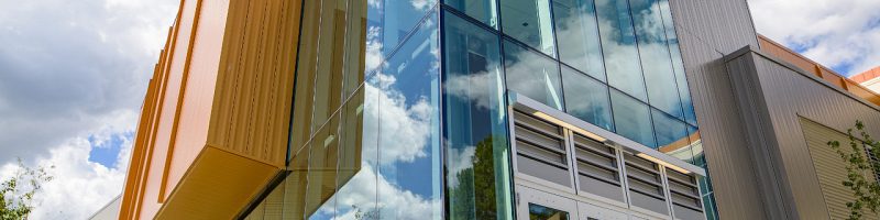 Exterior shot of "Kitt Recital Hall."