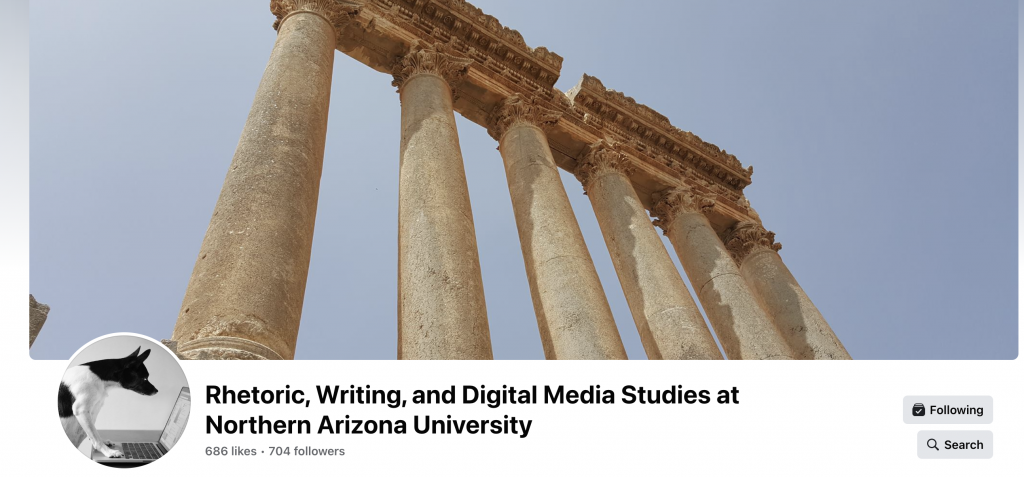 Facebook header for NAU rhetoric and writing Facebook page