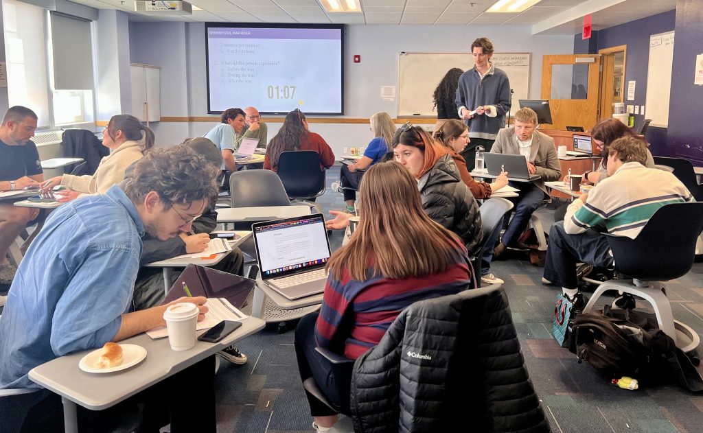 teachers working in a classroom during the professional development session