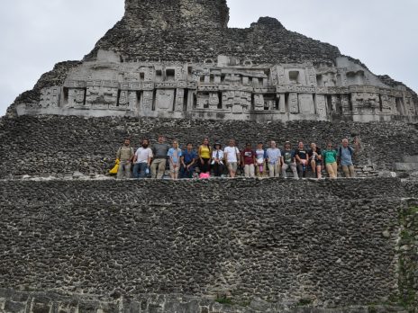 students at archaeological site