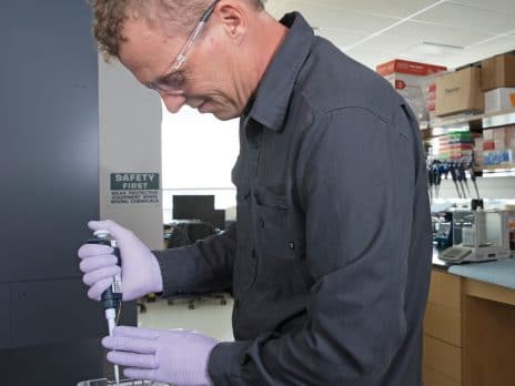 NAU's Dr. Schwartz pipetting