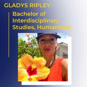 This graphic shows graduate Gladys Ripley.