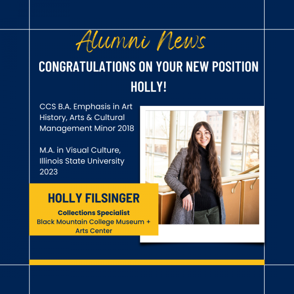 The image repeats the long description and includes an image of a woman with glasses and long hair standing against a bannister. 