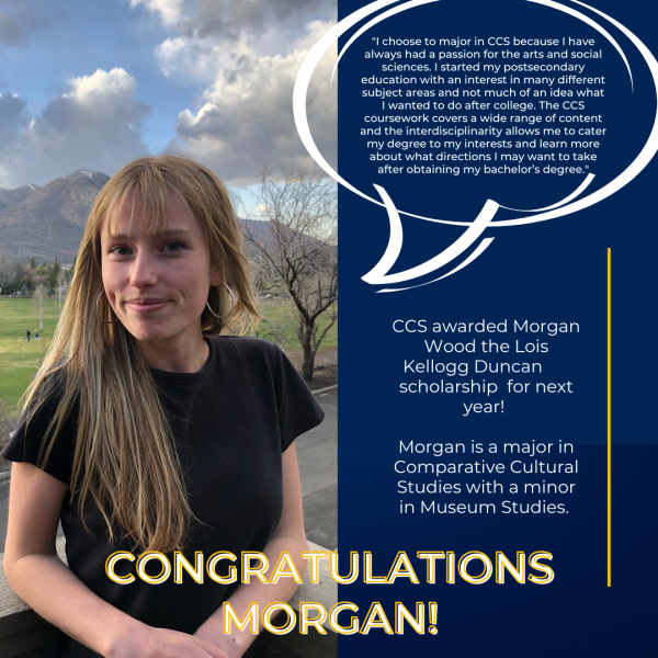 text matches post text. Photo shows a woman with long blonde hair wearing a black shirt and large silver hoop earrings against a background of mountains and clouds.