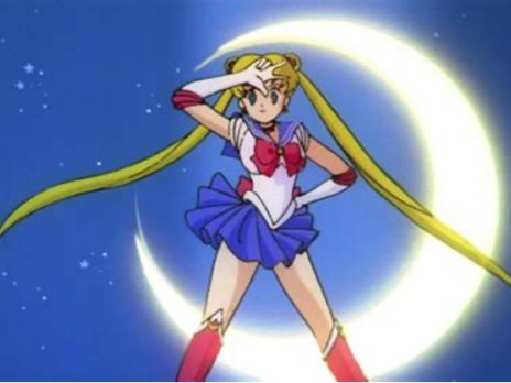 silor moon cartoon girl standing and saluting