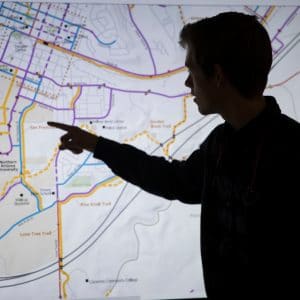 NAU GPR student studying remote sensing