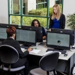nau students getting ready for testing in the testing center
