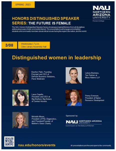 2023 Honors Distinguished Speaker Series: Women in Leadership Panel; 7pm Cline Library Assembly Hall