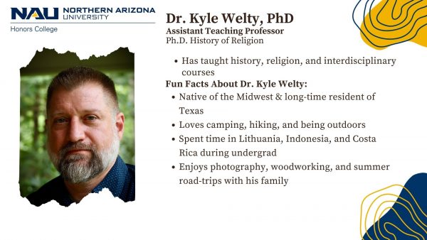 Kyle Welty, Honors faculty