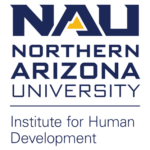 The NAU-IHd logo consists of the words Institute for Human Devlopment below Northern Arizona University with the letters N A U on top.