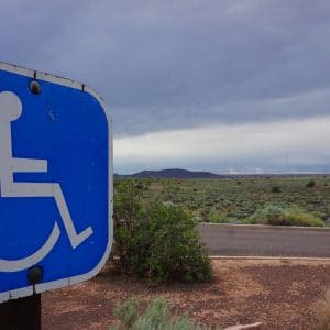 Remote accessible parking signage at Wupatki in Northern Arizona