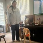 photo of Becky Davidson with her service dog