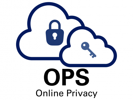 OPS Online Privacy and Safety logo shows a cloud with a paddle lock and a cloud with a key