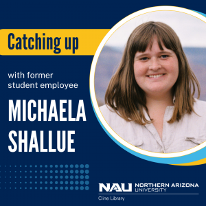 Head shot of Michaela Shallue smiling at photographer.