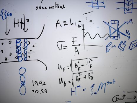 photo of math on a white board