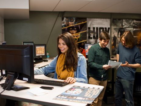 photo of nau students working on campus