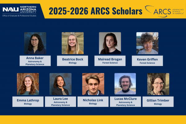 2025-2026 ARCS Scholars Poster with headshots of recipients and degree program.