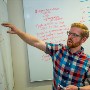 Chris Keefe in the PMI office