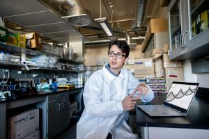 Allen Clarke working in the PMI lab