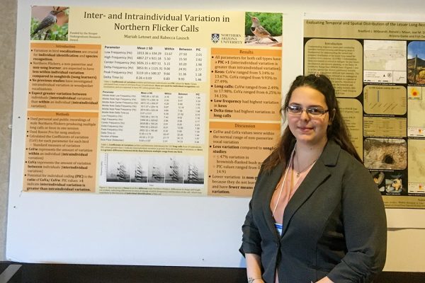 Mariah Letowt standing by research poster