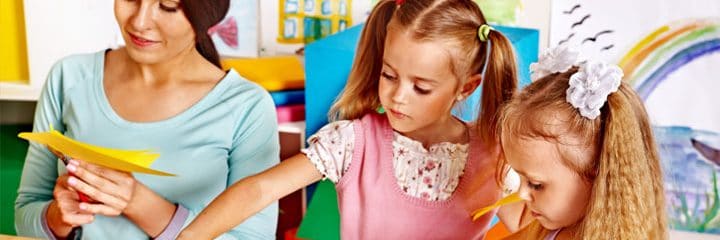 Student Teacher with children.