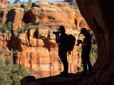 Northern Arizona University photography students on a hike in Sedona.