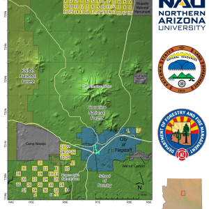 A map of the Centennial Forest with surrounding land owners/managers
