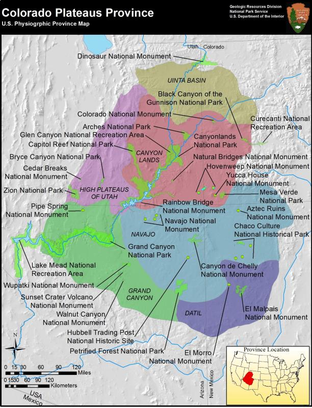 map of Colorado Plateaus Province 