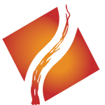 Orange square with ribbon in center