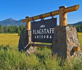 Sign welcoming visitors to Flagstaff