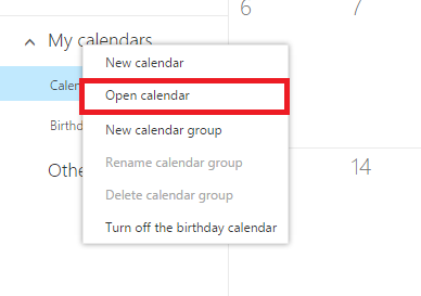 OWA 2016 - Calendar - Accessing Shared Calendars 4