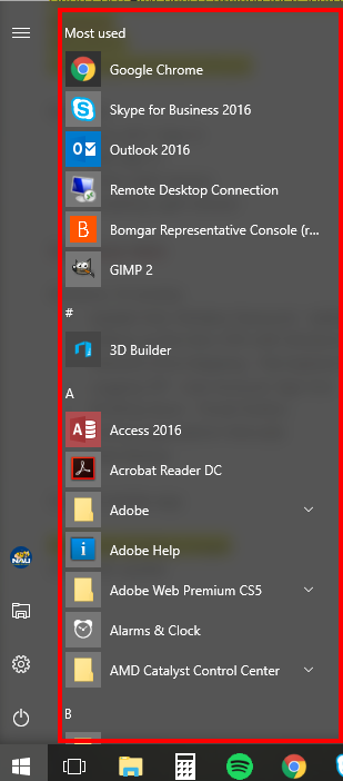 Windows 10 - All Apps