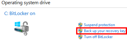 Windows 8 - Back Up Your Recovery Key