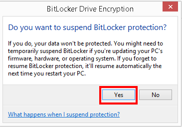 Windows 8 - BitLocker Drive Encryption Yes