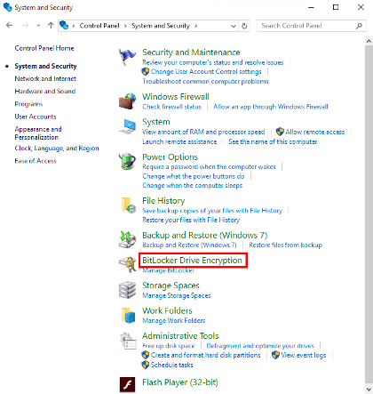 Windows 10 - BitLocker Drive Encryption