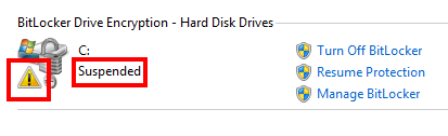 Windows 7 - BitLocker Suspended