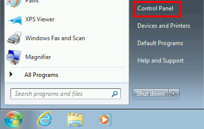 Windows 7 - Control Panel