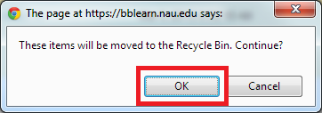 BBLearn - Deleting - Recycle Bin