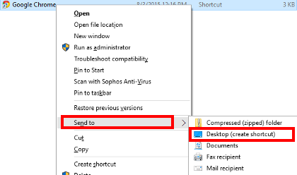 Windows 10 - Desktop Shortcut