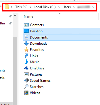 Windows 10 - Desktop and Documents