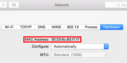 Locating Mac Address - Address