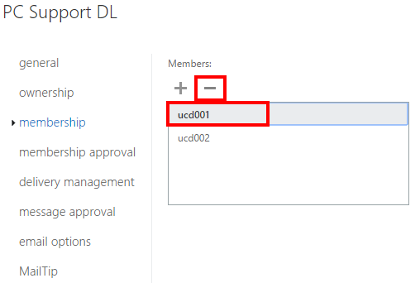 OWA 2016 - Options - Members Minus
