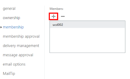 OWA 2016 - Options - Members plus sign