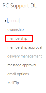 OWA 2016 - Options - Membership