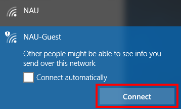 Windows 10 - NAU Guest