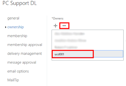 OWA 2016 - Options - Owners Remove